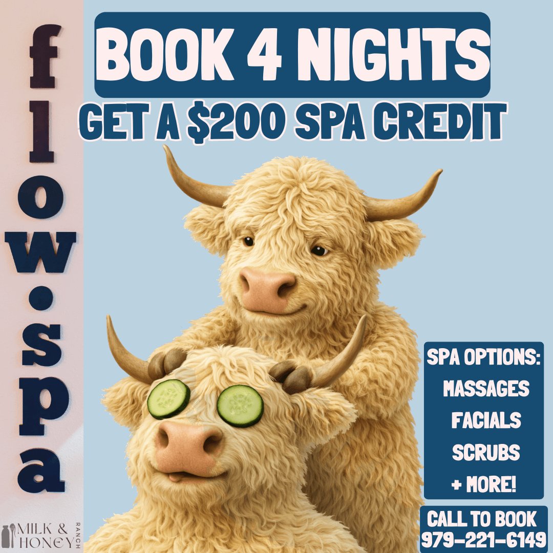 Book 4 nights and get a $200 spa credit at Milk & Honey Ranch