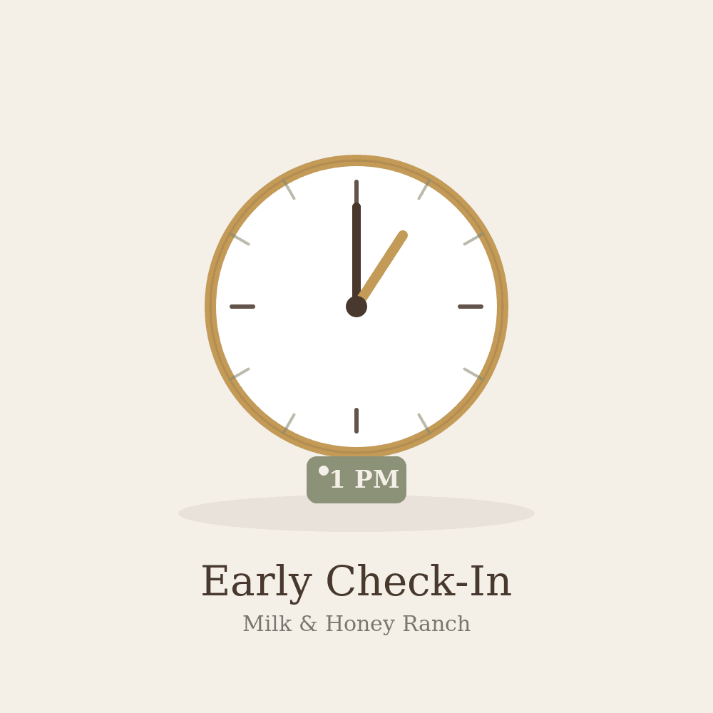 1 PM Early Check-In